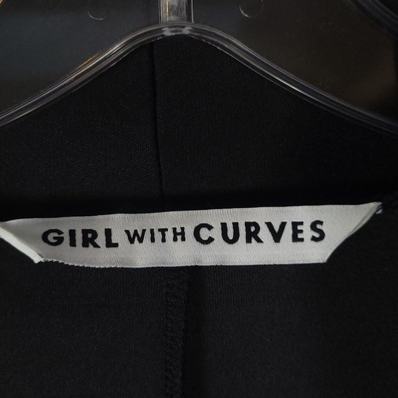 Girls With Curves Womens Jacket Draped Scuba Belted Pockets Black‎ XL New - Picture 6 of 10